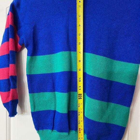Vintage Y2K popsicle sweater Color Block Retro Size 7 - Picture 8 of 8
